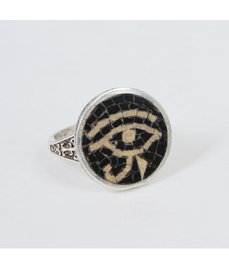 Horus'un Gözü 925 Ayar Gümüş Mozaik Yüzük